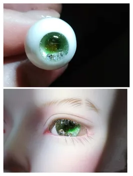 מוס ירוק 12mm BJD בטיחות גלגל העין 1/3 1/4 1/6 חיקוי עיני זכוכית בובה אביזרים