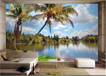 מותאם אישית ציור 3d טפט תמונה לחדר השינה המודרני יער אגם נוף עיצוב הבית טפט על קירות 3d בסלון על הקיר