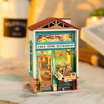 מיני העיר DIY האט מצוירים ביד בית קטן הסצנה יצירתית וילה דגם צעצוע קטן בית בובות ריהוט