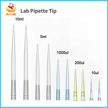 מעבדה פלסטיק פיפטה טיפ 10ul 200ul 1000ul 5ml 10ml חד פעמיות טיפים MicroPipette שקוף Autoclavable ציוד רפואי
