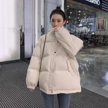 מעיל לנשים 2023 קוריאנית משוחרר למטה כותנה נשים מעיל מוצק צבע השרוול הארוך Slim נשים מעיל