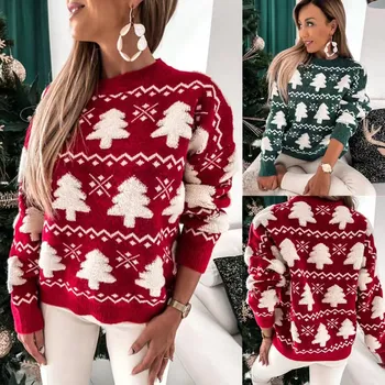 נשים מוצק חופשי Pullovers חצי צווארון גבוה חולצות שרוול ארוכות חג המולד סוודר בנות אופנה חם צוואר מזוייף סוודרים, מגשרים