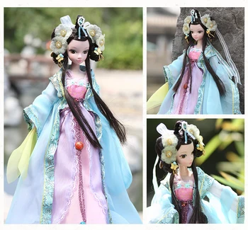 סינית נסיכה Wencheng BJD בובת צעצועי בנות ויניל עיצוב בעבודת יד איפור מטלטלין המפרקים בובות עם בגדים הכובעים ZH167