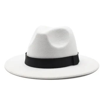 סתיו חורף סרט קישוט הרגשתי פדורה כובעים מסיבת חתונה טרובי איש הכובע Panama ' S ריקודי רחוב כמוסות