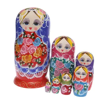 עבודת יד Matryoshka בובות מסורתי דמויות אספנות קריקטורה בובות קינון רוסיות על השולחן במשרד קישוט אוסף