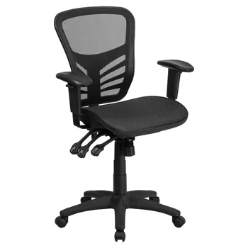 פלאש רהיטים ניקולס אמצע הגב שחור שקוף רשת תכליתי מנהל המסתובב ארגונומי כיסא משרדי