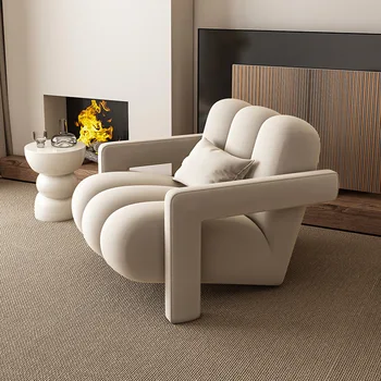 קרם סגנון יחיד, ספת הסלון מינימליסטי בד אמנות מרפסת חדר השינה עצלן פנאי הכיסא