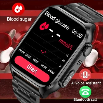 רמת הסוכר בדם שעון חכם גברים Bluetooth לקרוא שעון קצב הלב, לחץ הדם החמצן בדם א. ק. ג+PPG הבריאות לפקח על smartwatch גברים